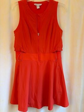 Athleta Bright Orange Zip-Front Active Dress
